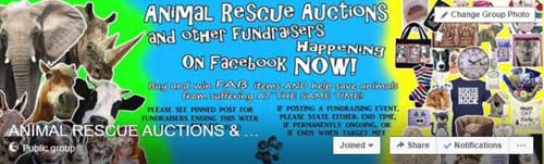 Animal Rescue Auctions group on Facebook
