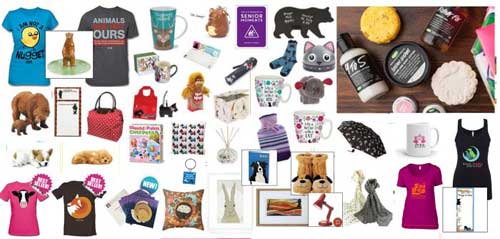 Examples of some items you may find in online charity shops