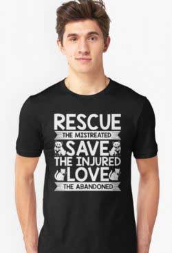 An example of a T-shirt that may give the impression that part of the money goes to help animals