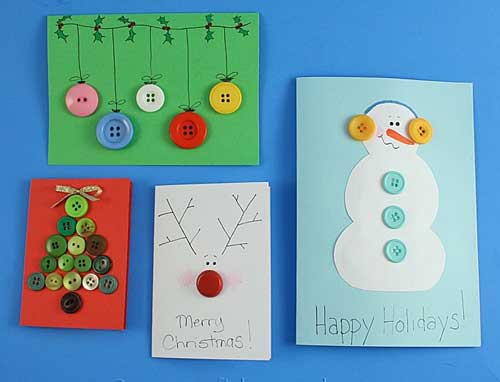 Christmas cards using buttons