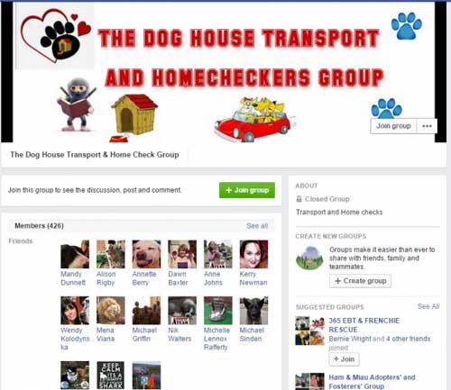 An example of a transport and home checker volunteer group people can join on Facebook