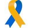 The eBay for charity symbol is of a charity ribbon. It appears next to listings of items that donate between 10 and 100% of the final selling price to charity
